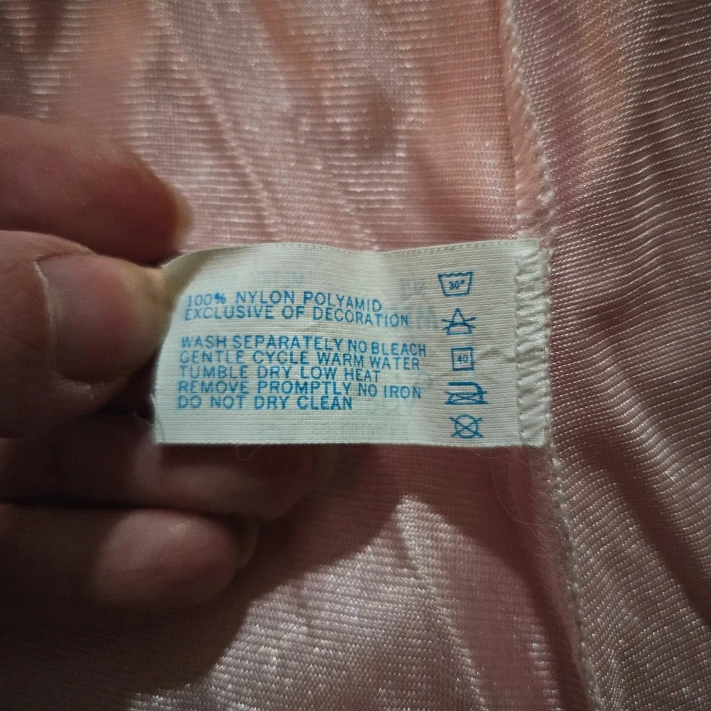 Vintage 70s Vassarette Pink Nylon Pajama Set Sleepwear Robe‎ Pants Medium